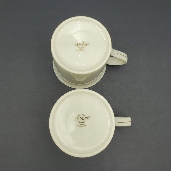 Lenox Logo Mugs Lenox Name Gold Wreath Gold Trimmed Ivory Mugs - Picture 6 of 7